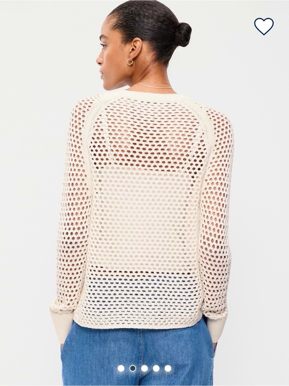 Old Navy Sweater Open-Knit Year Round 100% Cotton Sweater NWT - Picture 2 of 13